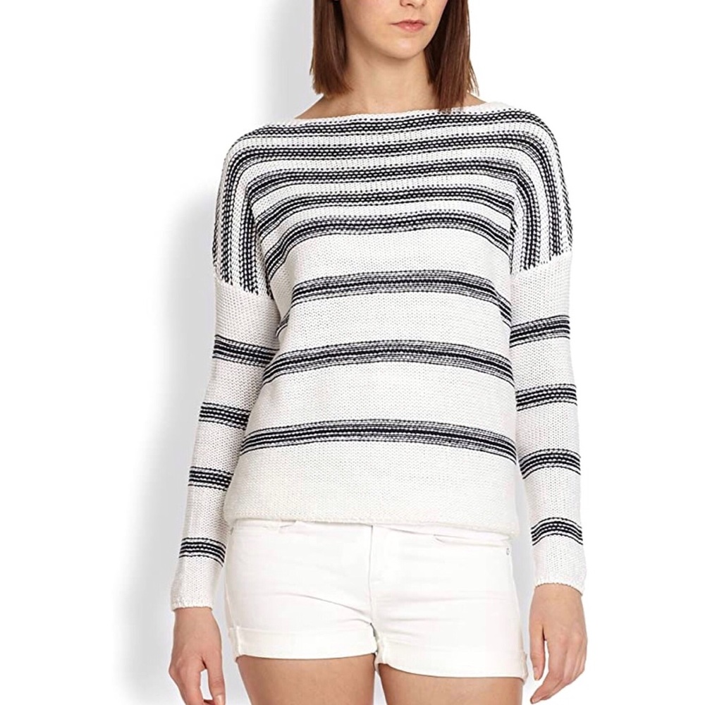 Vince Linen Boatneck Knit Sweater sz M